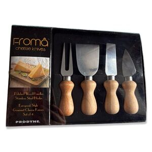PRODYNE FROMA Set of 4 Wooden Handle Cheese Knives